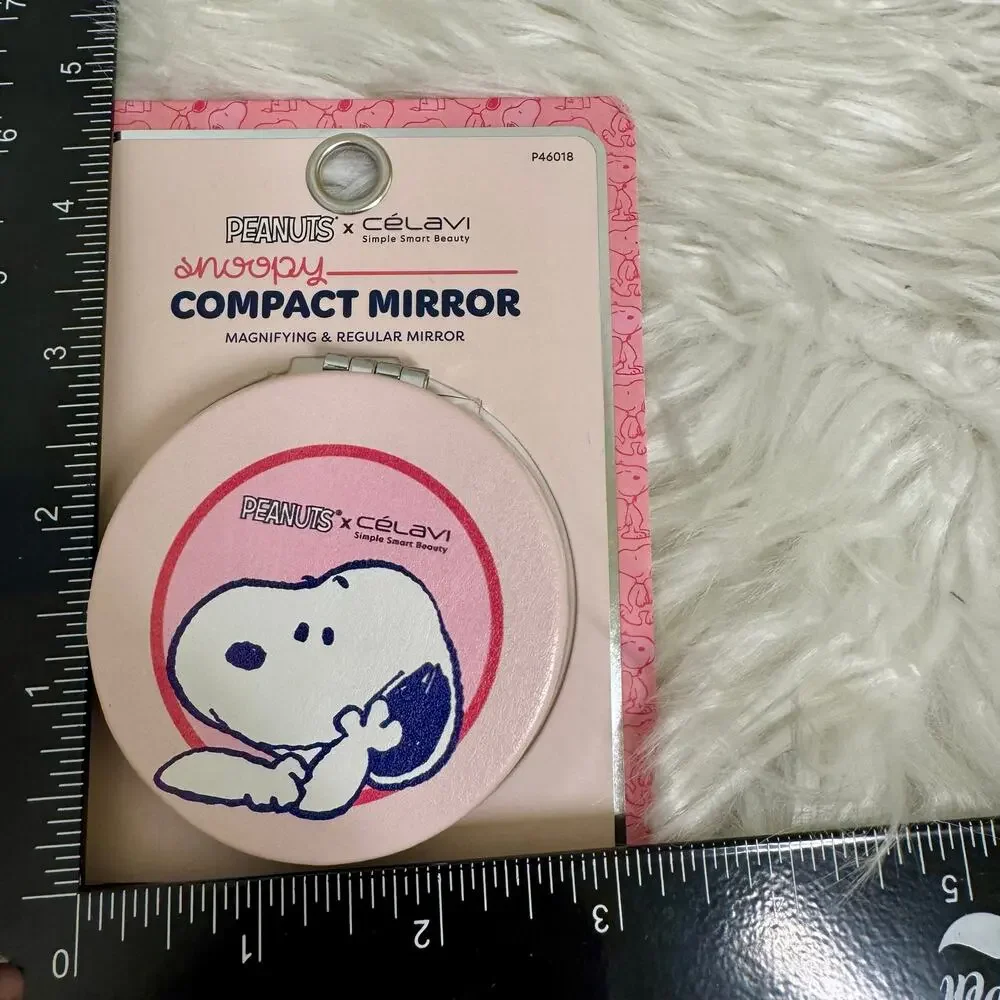 Peanuts Snoopy x Celavi Compact Mirror Makeup Travel PINK NEW GRWM